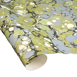 Hand Marbled Paper - SWAMP STONE