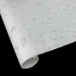 Thai Mulberry Paper with Tamarind Leaves - WHITE/PLUM